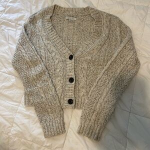 American Eagle Outfitters Cropped Cardigan - Cream